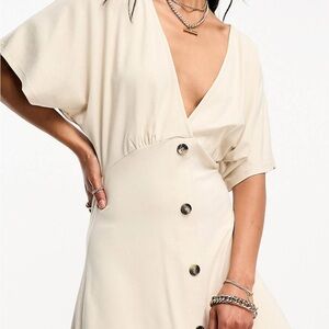 Flutter sleeve mini tea dress